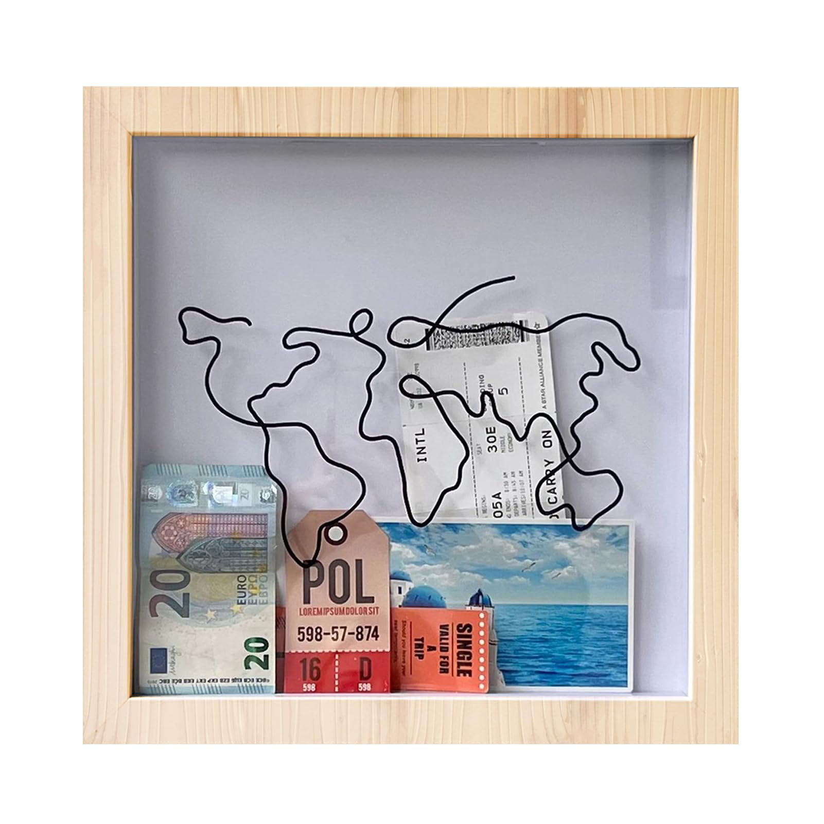 Amazon.co.jp: チケットシャドーボックスフレーム | 旅行券回収